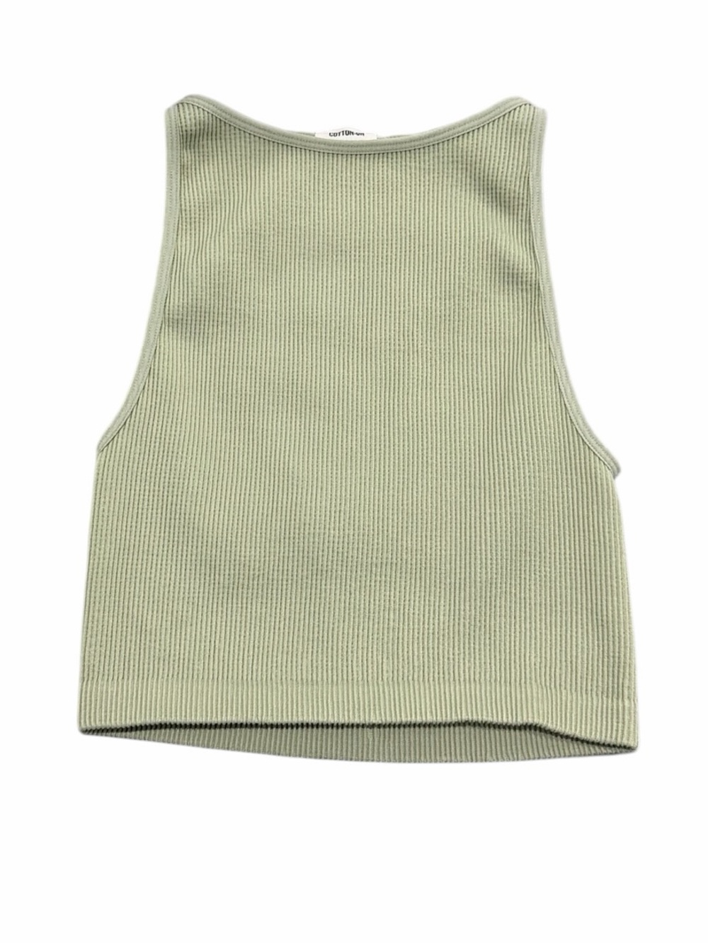 Sage Green Ribbed Crop Top